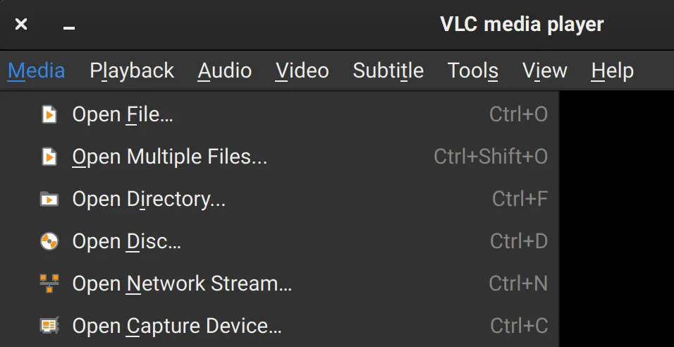 图片里的最后一个选项:Open Capture Device...,点击之后会打开一个窗口